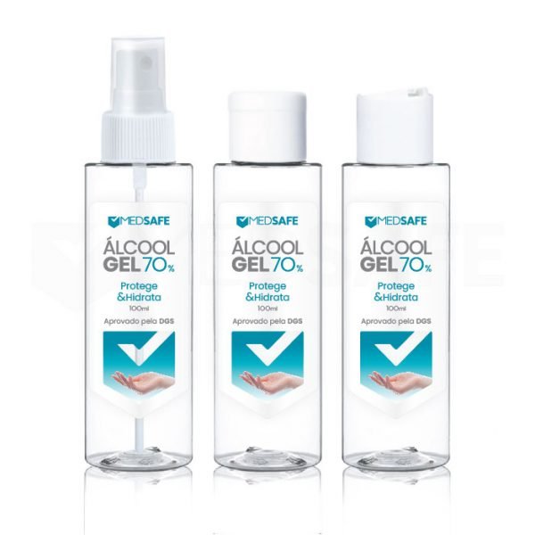 MedSafe_pt-Álcool Gel Desinfetante Mãos_Gel Higienizante Antisséptico para mãos_Hidroalcoólico-100ml-tampas